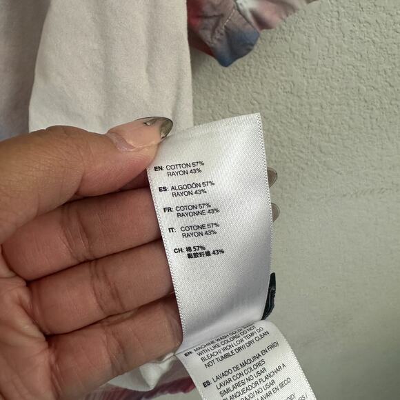 John Elliot Shirt Mens XXL Button Up Camp Watercolor White Short Sleeve Casual - Picture 9 of 15